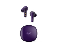 QCY T13X TWS Wireless Earbuds With 5.3 Bluetooth,4 Microphones With ENC Noise Cancellation,Water Resistance,Touch Controls & Long Battery Life - Purple